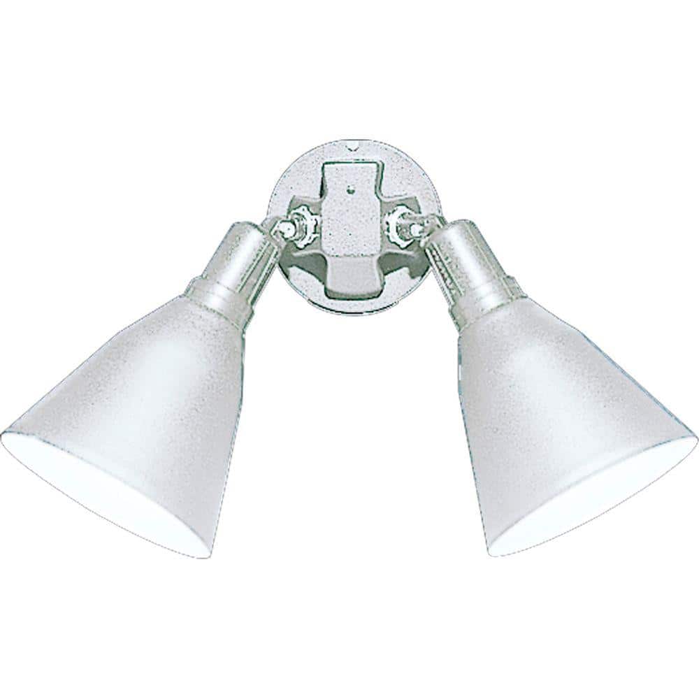 2-Light Outdoor White Wall Light