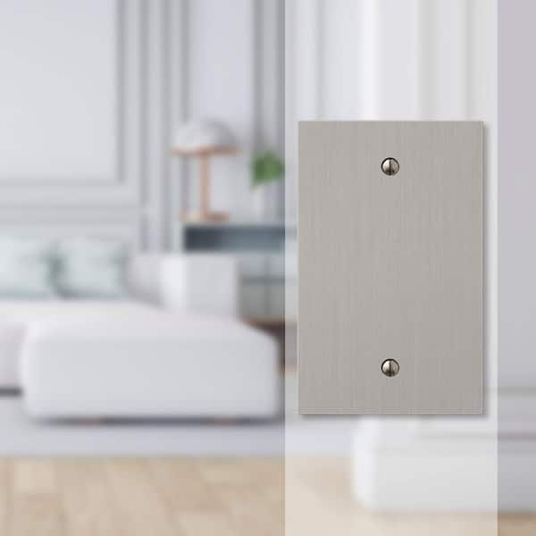 Barnard 1 Gang Blank Metal Wall Plate - Brushed Nickel
