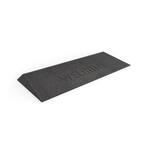 TRANSITIONS 14 in. L x 40 in. W x 1.5 in. H Angled Entry Door Threshold Welcome Mat, Black, Rubber