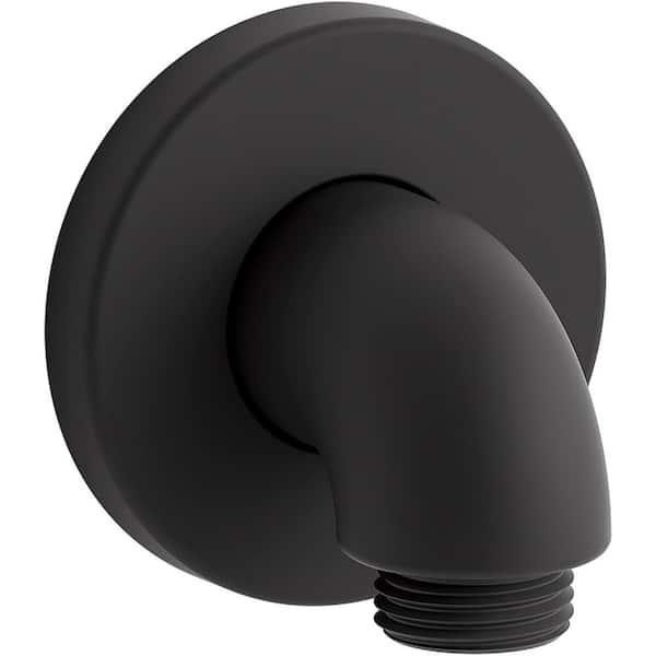 KOHLER Purist Wall-Mount Supply Elbow with Check Valve in Matte Black