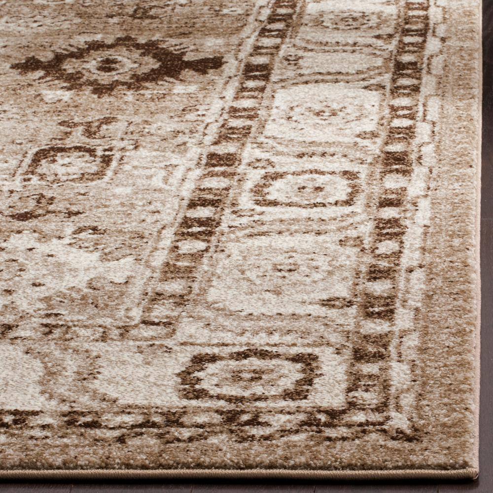 Heirloom Taupe Floral Square Synthetic Area Rug, 5'3" x 5'3"