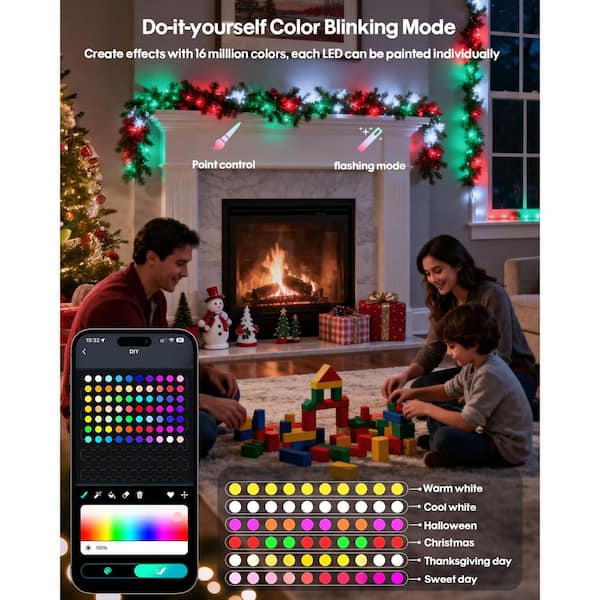 BeamBox 98. 4 ft. Color Changing LED String Lights, Remote & APP