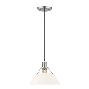 Orwell 100-Watt 1-Light Pewter and Opal Glass Pendant Light