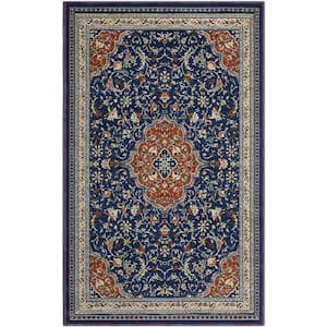 Medallion Multi-Colored 2 ft. x 8 ft. Polypropylene Area Rug