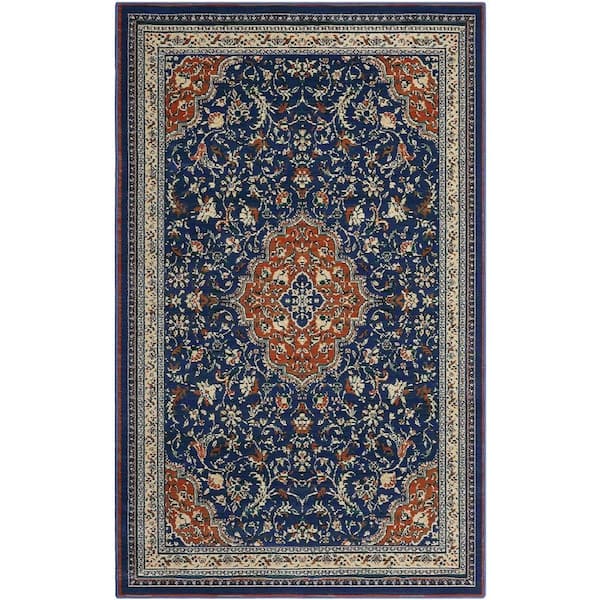 GlowSol Medallion Multi-Colored 5 ft. x 8 ft. Polypropylene Area Rug