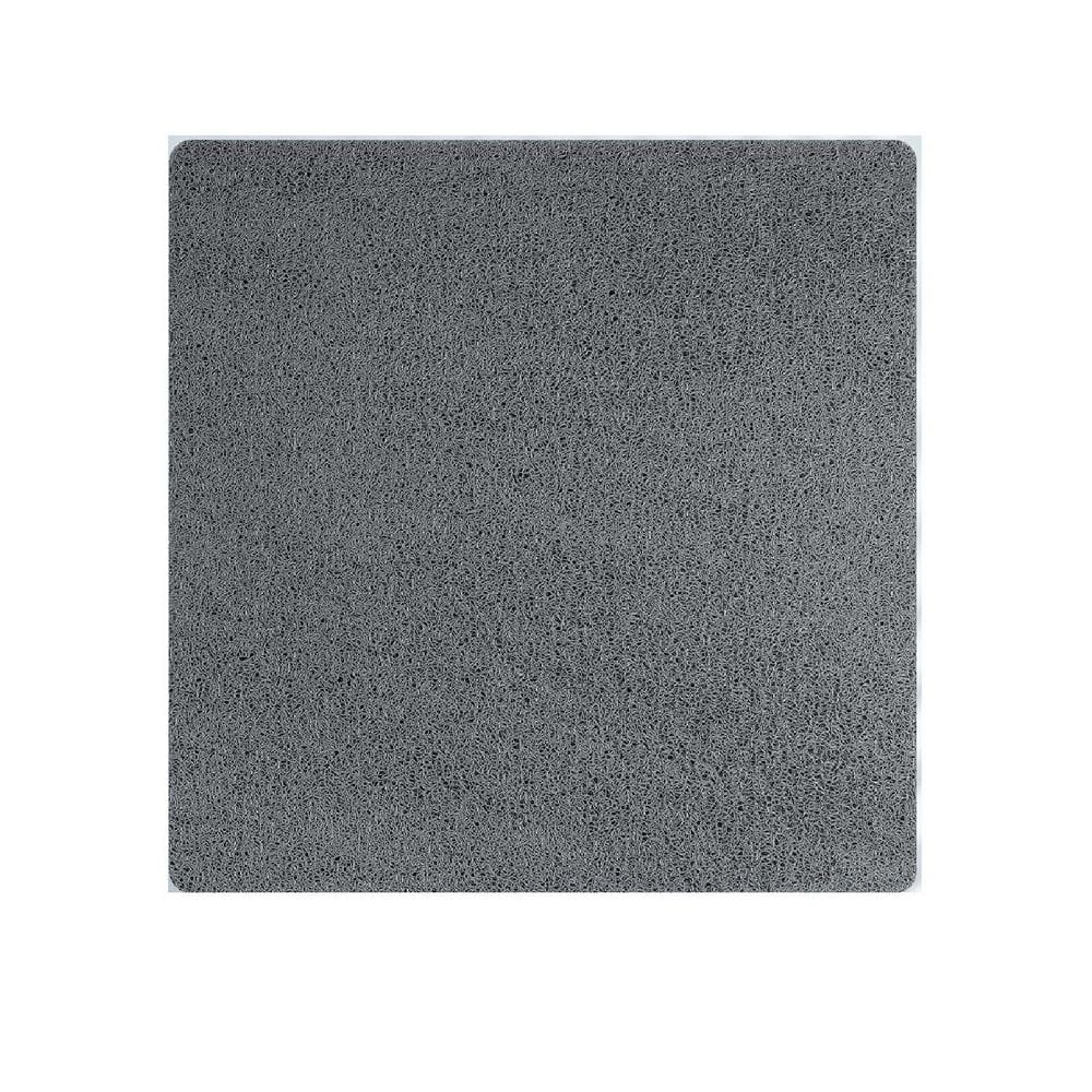 Numhew 40 in. x 28 in. Non Slip PVC Bath Mat in Gray, Foot