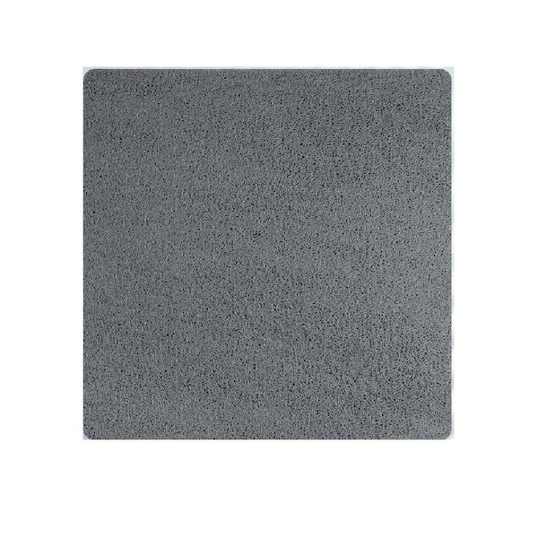40 in. x 28 in. Non Slip PVC Bath Mat in Gray, Foot Scrubber Anti Slip Fast Drying Shower Mat for Tub, Floor, Bathroom