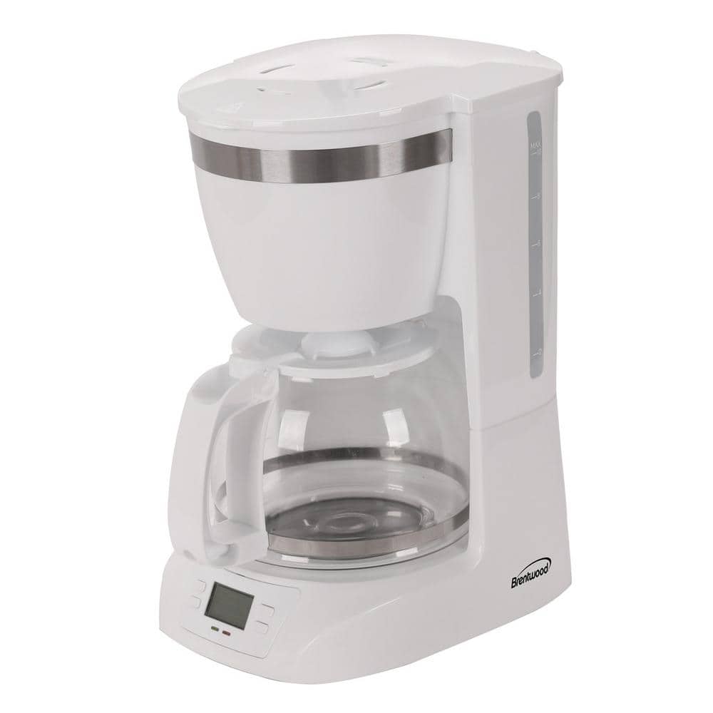 Brentwood TS-218W 12 Cup Digital Coffee Maker, White - Lodging Kit Company