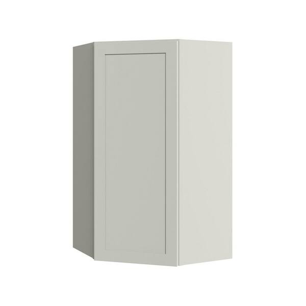 Thornton 24 in. W x 24 in. D x 42 in. H Assembled Plywood Corner Diagonal Kitchen Cabinet in Moonshine