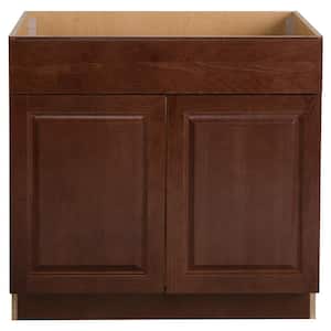 Benton Assembled 36x34.5x24.5 in. Sink Base Cabinet in Amber