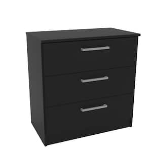 Juliette 3-Drawer Black Chest of Drawers (26.25 in. W x 15 in. D x 27 in. H)