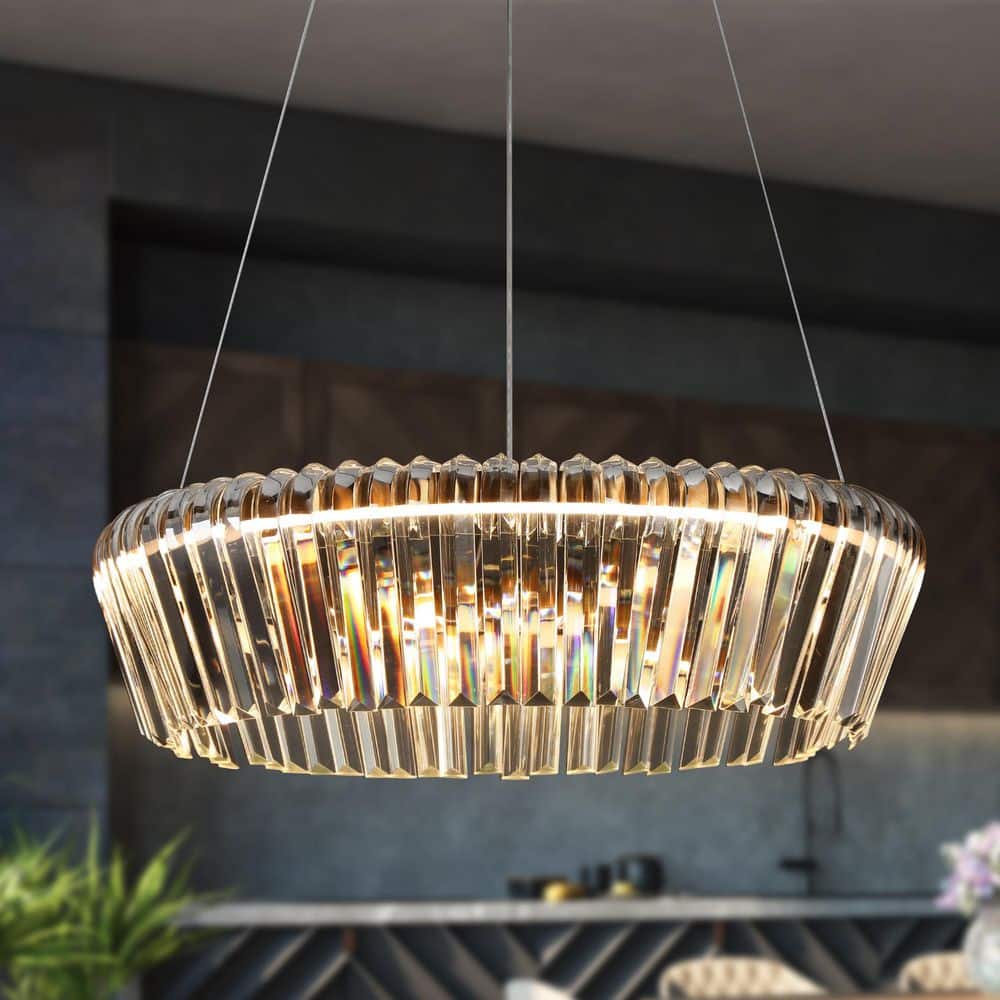 1 Light Dimmable Integrated LED Gold Drum Chandelier price history on PriceWatchPro