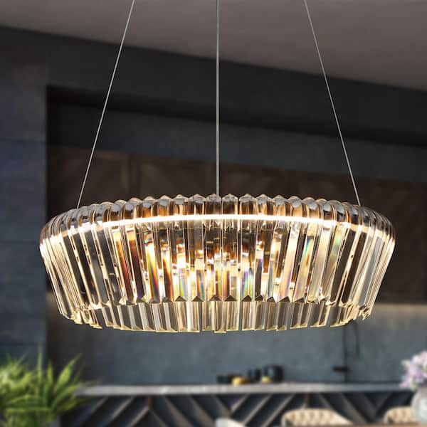 1 Light Dimmable Integrated LED Gold Drum Chandelier