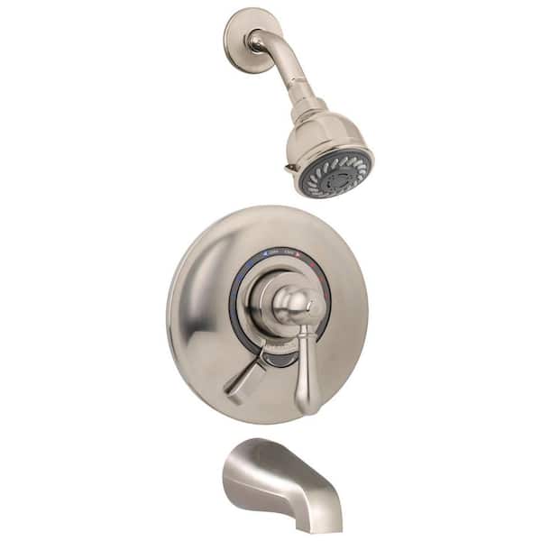 Symmons Allura Single Handle 2-Spray Tub and Shower Faucet with VersaFlex Integral Diverter 1.75 GPM in. Nickel (Valve Included)