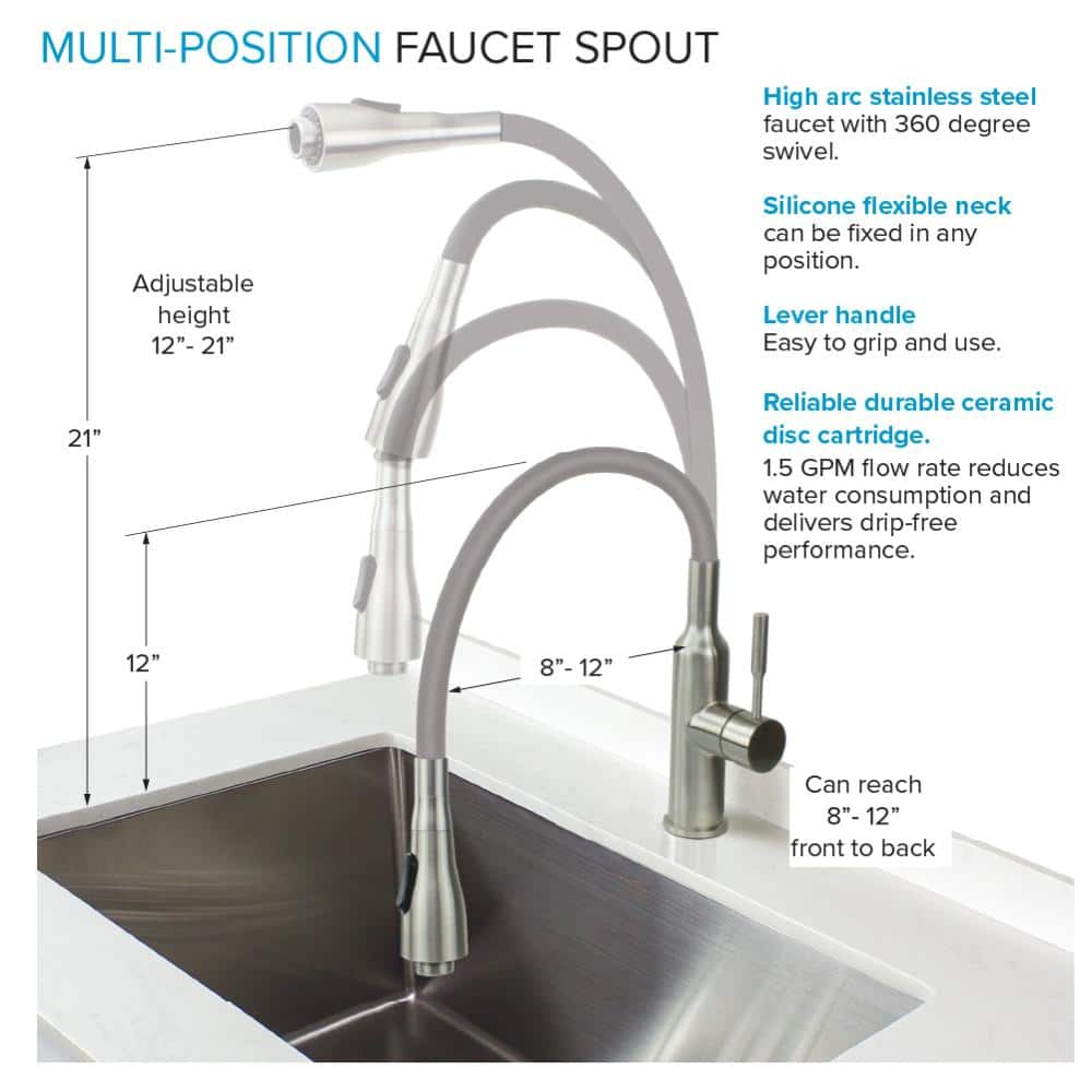 Gloss White Stainless Steel Single Basin Laundry Sink with Cabinet