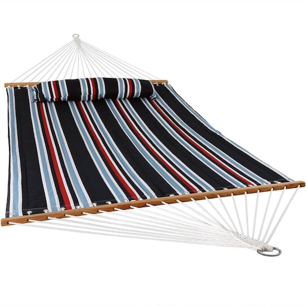Cisvio 6 ft. Heavy-Duty Quilted Fabric Hammock 2-Person with Spreader Bars - 450 lbs. Weight Capacity