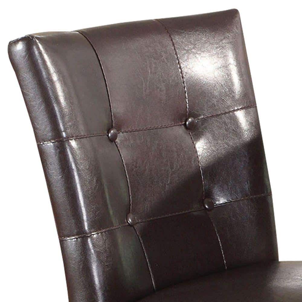 Cherry Brown Solid Hardwood & Espresso Leather Counter Height Chair (Set of 2)