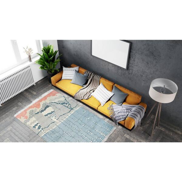EORC Multi 8 ft. x 10 ft. Hand Knotted Wool Modern Berber Moroccan Area ...