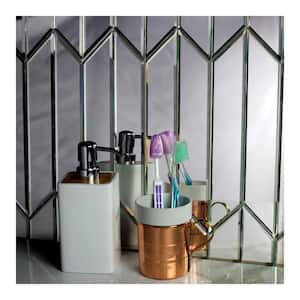 Reflections Silver Beveled Chevron 3.75 in. x 11.75 in. x 0.2 in. Glass Mirror Peel and Stick Tile (32.4 sq. ft./Case)