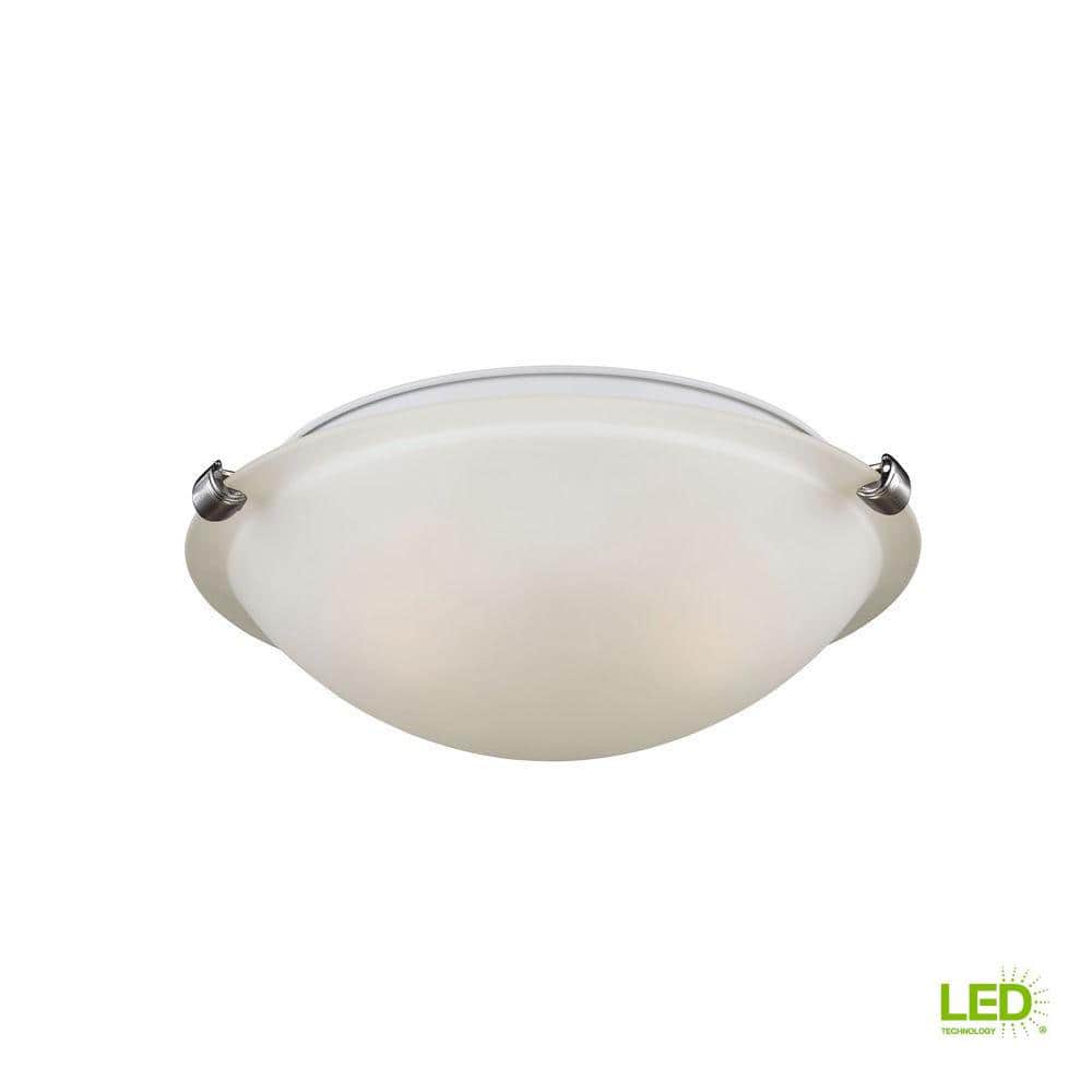 Brushed Nickel Satin Etched Glass LED Ceiling Flush Mount