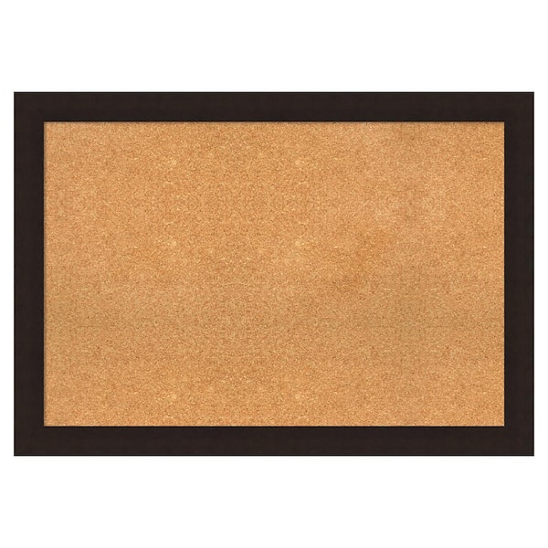 Amanti Art Carlisle Espresso Wood Framed Natural Corkboard 40 in. x 28 in. bulletin Board Memo Board