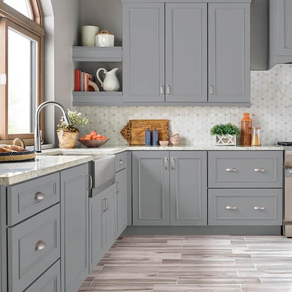 1 gal. #N530-4 Power Gray Semi-Gloss Enamel Interior/Exterior Cabinet, Door & Trim Paint
