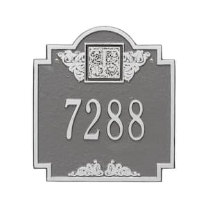 Monogram Standard Square Pewter/Silver Wall 1-Line Address Plaque