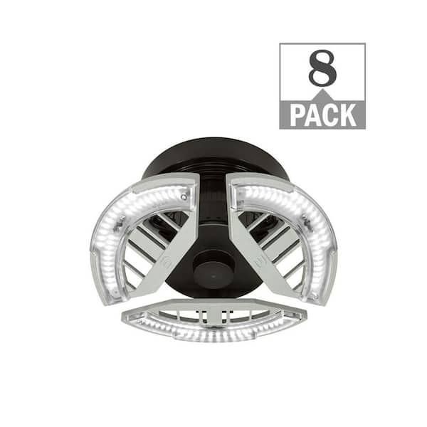 ETI LIGHTING Spin Light 7 in. Adjustable Light Heads LED Flush Mount Ceiling Light E26 Medium Base 3500LM Bright White 4000K (8-Pack)