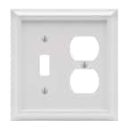 Deerfield 2 Gang 1-Toggle and 1-Duplex Composite Wall Plate - White