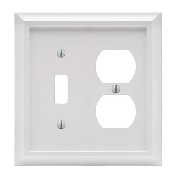 AMERELLE Deerfield 2 Gang 1-Toggle and 1-Duplex Composite Wall Plate - White