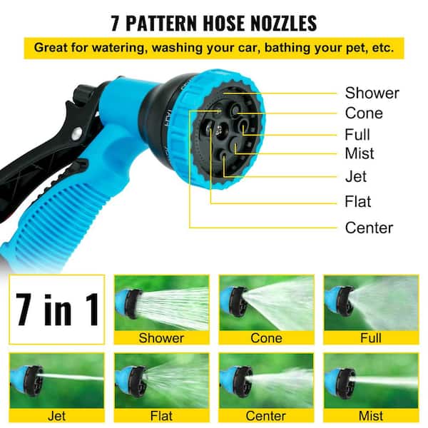 VEVOR Retractable Hose Reel 1/2 in. x 100 ft. Garden Hose Reel with Swivel  Bracket and 7 Pattern Nozzle Water Hose, Blue SS100FT12INCHWY85V0 - The  Home Depot