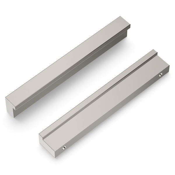 HICKORY HARDWARE Streamline 3-3/4 in. 96 mm Center-to-Center Glossy Nickel Cabinet Pull