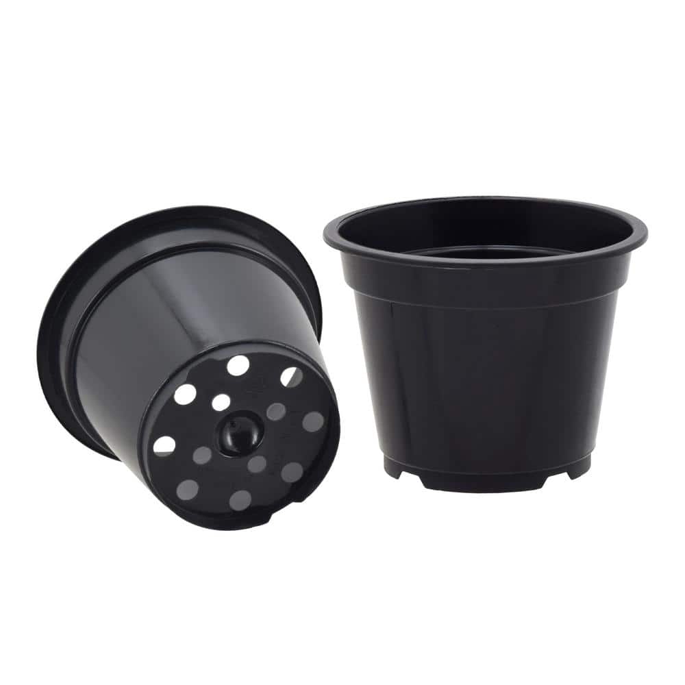 Black 3-Inch Durable Plastic Nursery Grow Pots for Seedlings and Succulents