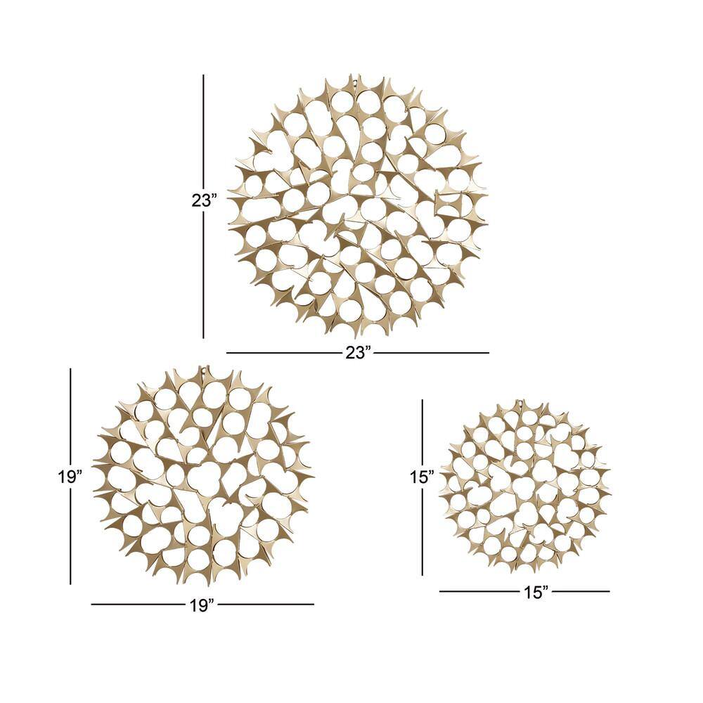 Gold Metal Winter Wall Sculpture Set, 23"
