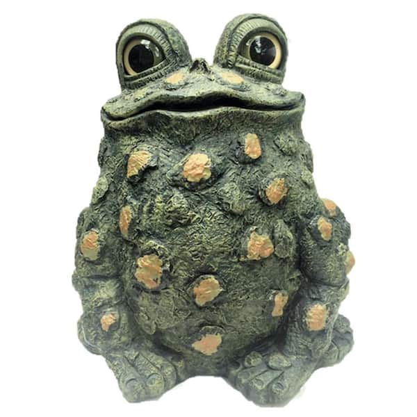 HOMESTYLES 17 in. H Toad Hollow Jumbo Large Tall Toad Whimsical Home and Garden Statue