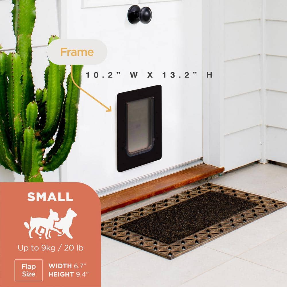 Small Black ABS Pet Door with Locking Flap