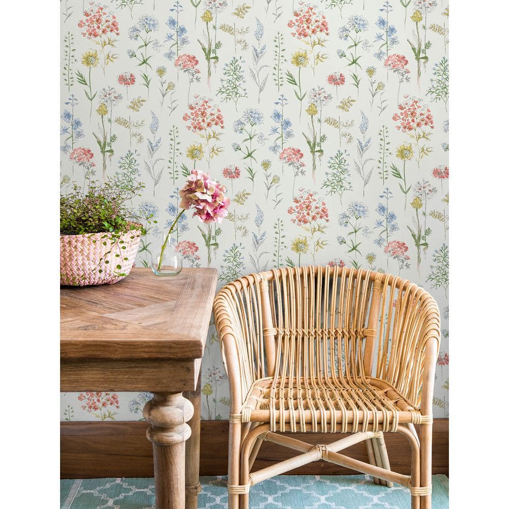 Multicolor Wildflower Pre-pasted Washable Wallpaper