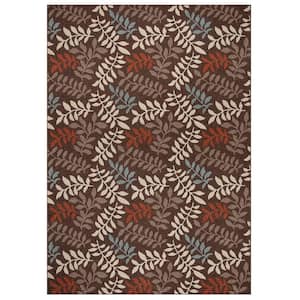 Chester Leafs Brown 3 ft. x 5 ft. Area Rug