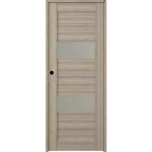 Berta 18 in. x 83.25 in. Right-Hand Frosted Glass Shambor Solid Core Wood Composite Single Prehung Interior Door
