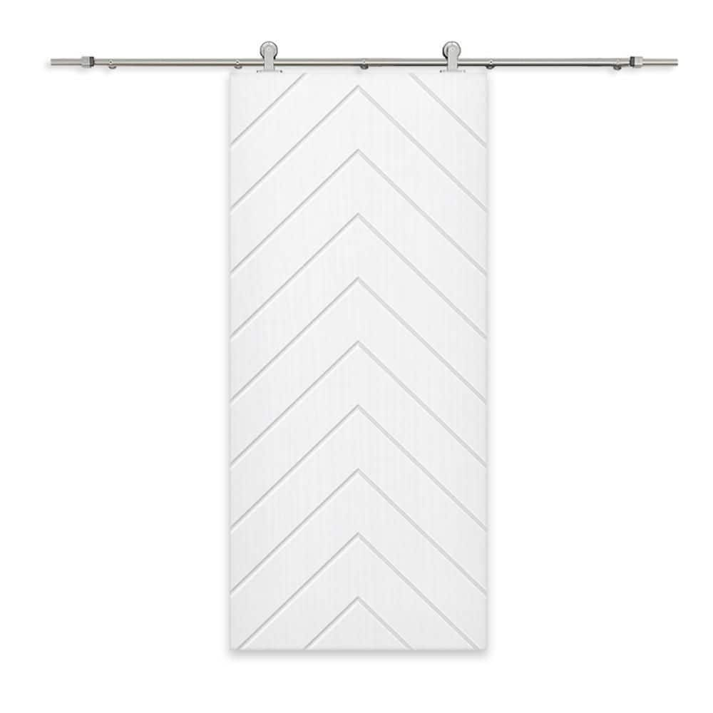 CALHOME Herringbone 36 in. x 96 in. Fully Assembled White Stained MDF ...