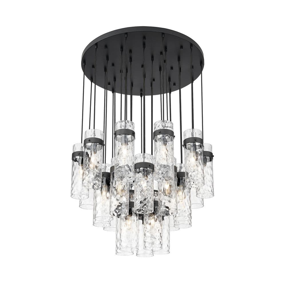 Fontaine 27 Light Matte Black Chandelier for Indoor Use with No Bulbs Inclu