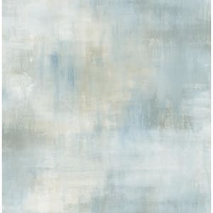 Pastel Wash Metallic Ice Blue and Gray Paper Strippable Roll (Covers 56.05 sq. ft.)