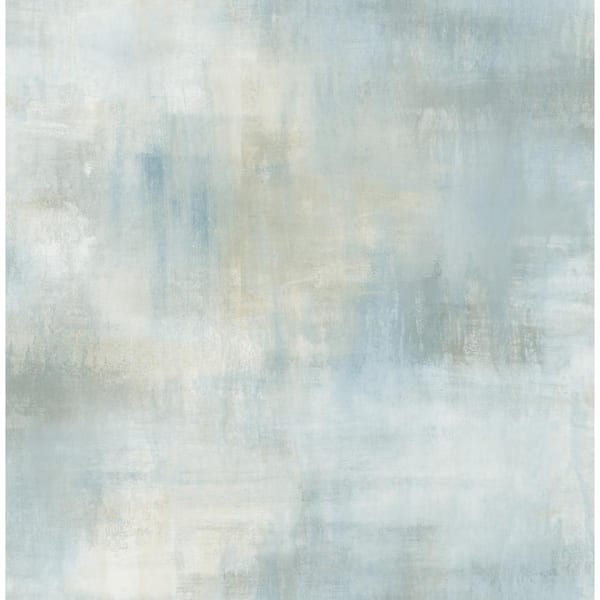 Seabrook Designs Pastel Wash Metallic Ice Blue and Gray Paper Strippable Roll (Covers 56.05 sq. ft.)