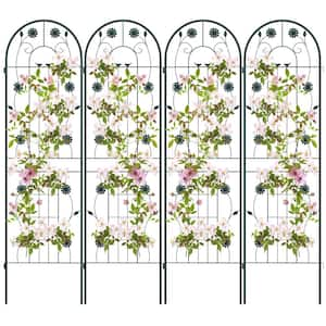 71 in. x 20 in. Metal Garden Trellis for Climbing Plants in Green (4-Pack)