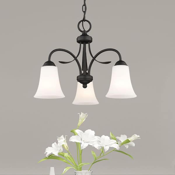 Burkland 3 Light Black Convertible Dinette Chandelier/Ceiling Mount