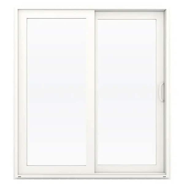 V-4500 72 in. x 80 in. White Vinyl Right-Hand Sliding Patio Door with Low-E Argon Glass and Blinds, Screen Included