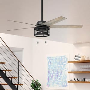 Belvedere 52 in. Indoor Matte Black Ceiling Fan with Light Kit