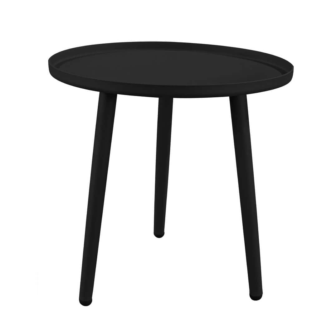 myhomore Black Aluminum Outdoor Side Table STBK The Home Depot