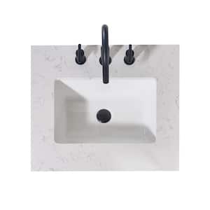 Merano 24 in. W x 22 in. D Engineered Stone Composite Vanity Top in Aosta White Apron