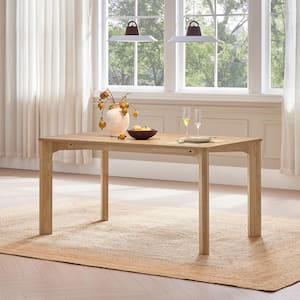 Spruce & Spring Felix Oak Wood 47 - 59 in. 4-Legs Extendable